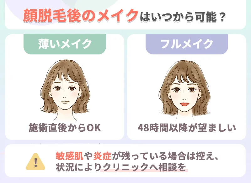 顔脱毛後のメイクはいつから可能?
