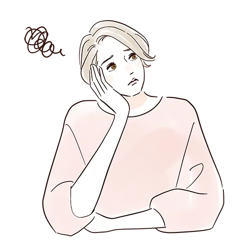 ボトックスについて誤解を抱いている女性のイラスト